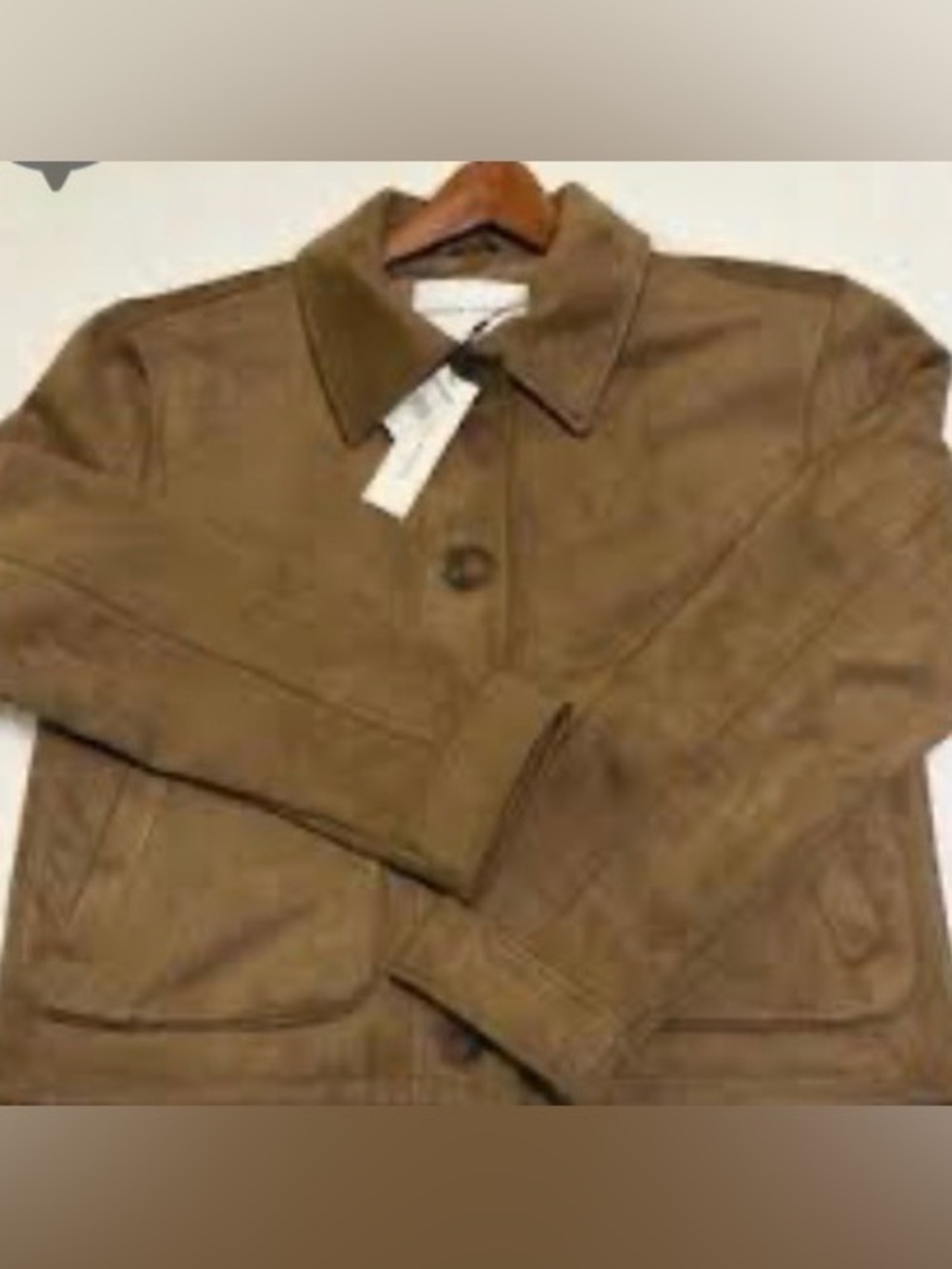 Rebecca Minkoff Tobacco Brown Faux Suede Trucker Jacket Size Large NEW $200